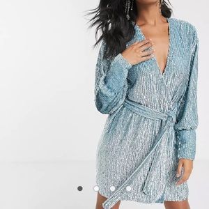 ASOS sequin wrap mini dress